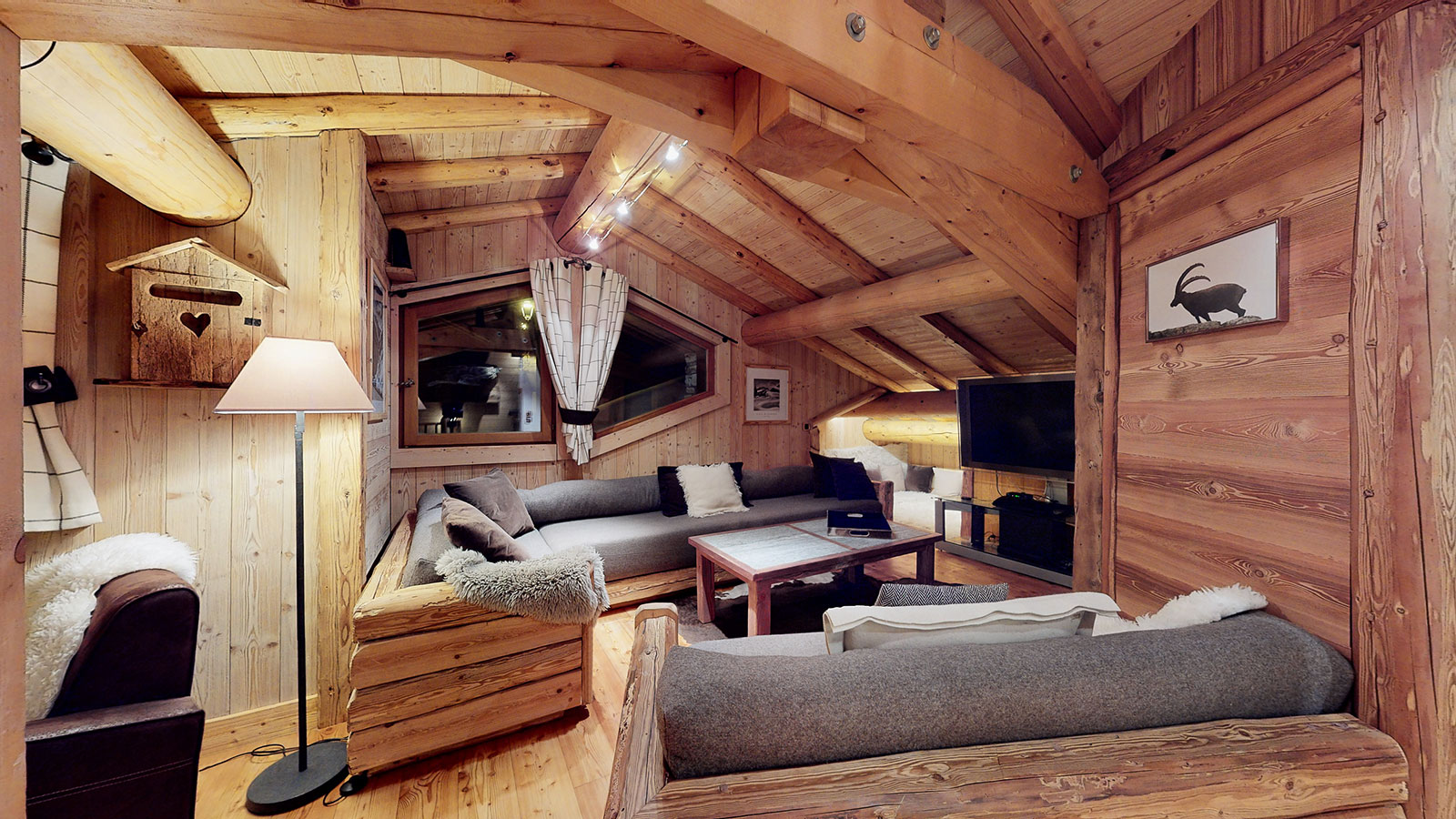 Espace cinéma et télévision du Chalet La Marsa, écran plat dans un cadre confortable